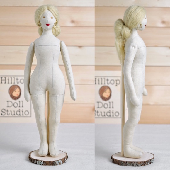 Fabric Doll "Gail" Handcrafted Textile Cloth Heirloom Primitive Doll - Picture 6 of 14